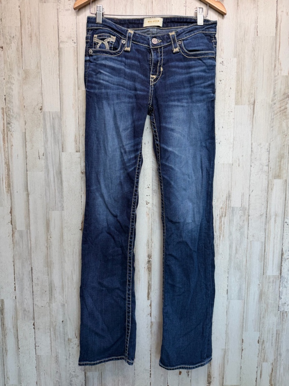 Women’s Big Star Maddie Boot Jeans Size 28L Medium Wash Embroidered Pockets